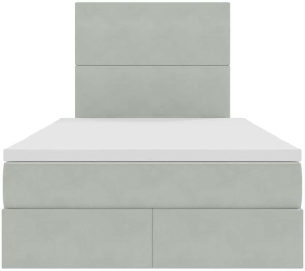 vidaXL Aufbewahrungsbett mit Matratze Hellgrau 120 x 200 cm Samt 3371961 Bild 7