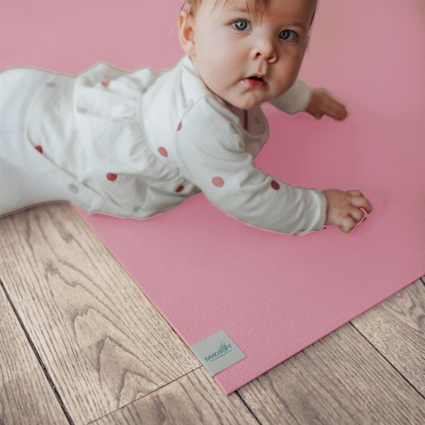 Krabbelmatte Sanosoft 60x100cm Rosa | Öko-Tex und in Deutschland produziert - beidseitig rutschfeste Krabbelunterlage