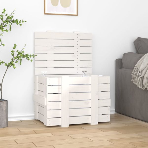 vidaXL Truhe Weiß 58x40,5x42 cm Massivholz Kiefer 824994