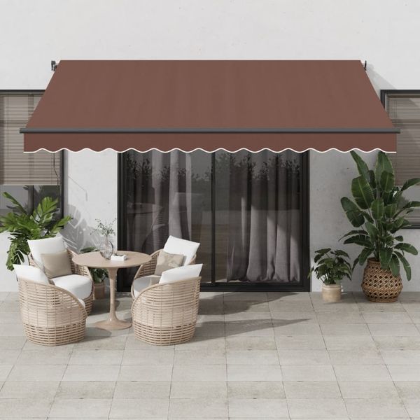 vidaXL Markise Manuell mit LEDs Braun 400x300 cm 3310209