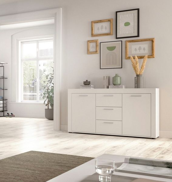 INOSIGN Sideboard Aosta, Breite 125 cm, in verschiedenen Farbausführungen, mit 2 Türen und 3 Schubkästen, Wohnzimmer, Kommode, Schrank