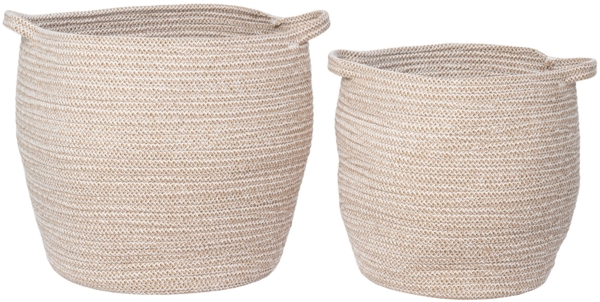 House Nordic Körbe, Baumwolle, beige, 2er-Set