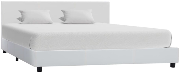 vidaXL Bettgestell Weiß Kunstleder 120x200 cm 284764