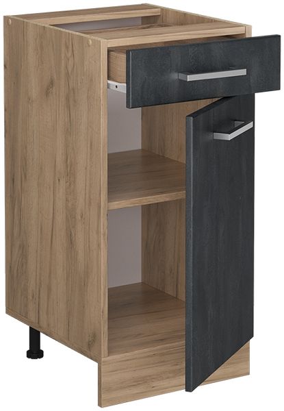 Küchenunterschrank R-Line Schwarz Beton 40 cm ohne Arbeitsplatte Vicco Bild 4