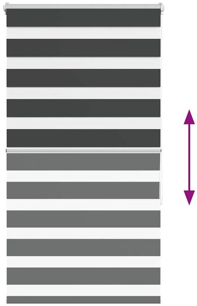 vidaXL Doppelrollo Schwarz 75x150 cm Stoffbreite 70,9 cm Polyester 4014230 Bild 5