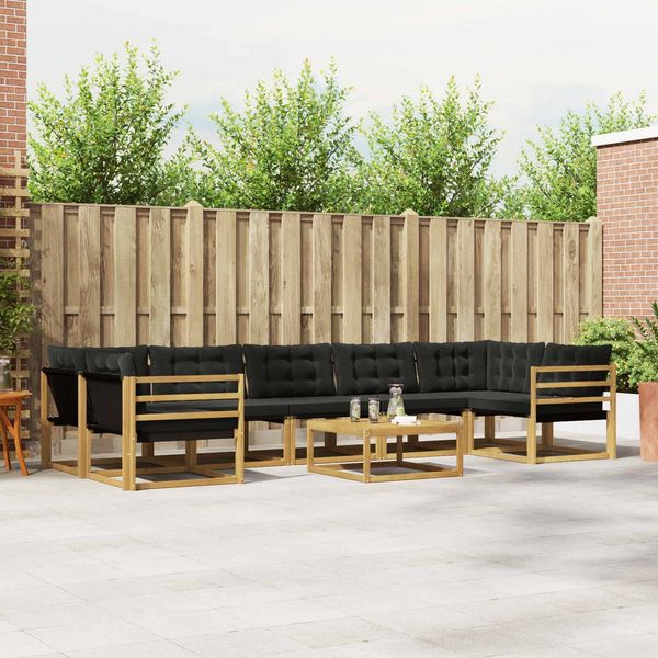 vidaXL Outdoor-Sofagarnitur 8 pcs Weiß und Schwarz 79 x 79 x 37 cm 3388506