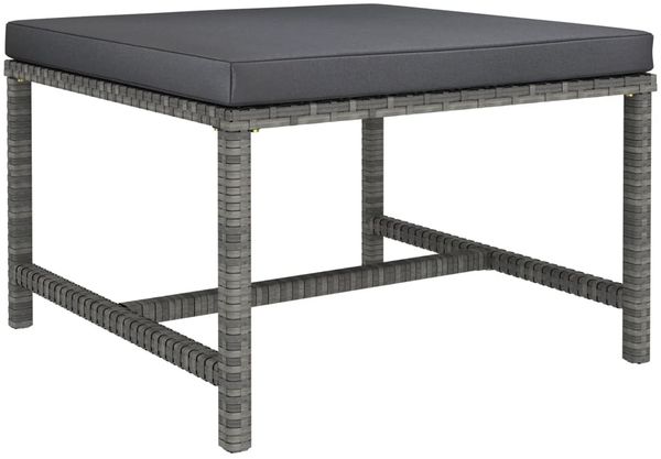 vidaXL Modular-Fußhocker mit Kissen Grau Poly Rattan 313495