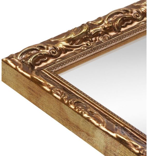 WANDStyle Wandspiegel H530, Gold, aus Massivholz im Stil Antik
