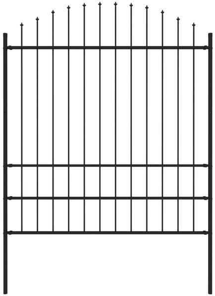 vidaXL Gartenzaun Woerden mit Speerspitze Stahl 170 x 200 cm Schwarz 144945