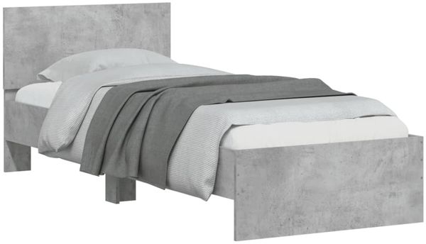 vidaXL Bettgestell mit Kopfteil Betongrau 90x190 cm Holzwerkstoff 838655 Bild 4