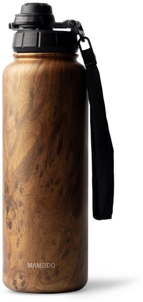 MAMEIDO Thermoflasche, mit 2-in-1 Deckel, Strohhalm und Handschlaufe in 500 ml, 700 ml & 1,2l