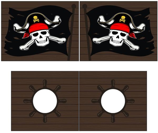 Vipack 'Pino' Halbhochbett 90x200 cm, weiß, Kiefer massiv, mit Rutsche und Textilset 'Caribian Pirate' Bild 3