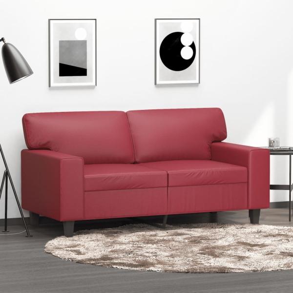 vidaXL 2-Sitzer-Sofa Weinrot 120 cm Kunstleder 359415