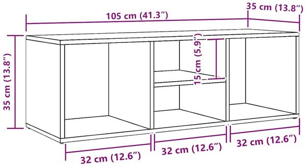vidaXL Schuhbank Sonoma-Eiche 105x35x35 cm Holzwerkstoff 804466 Bild 9