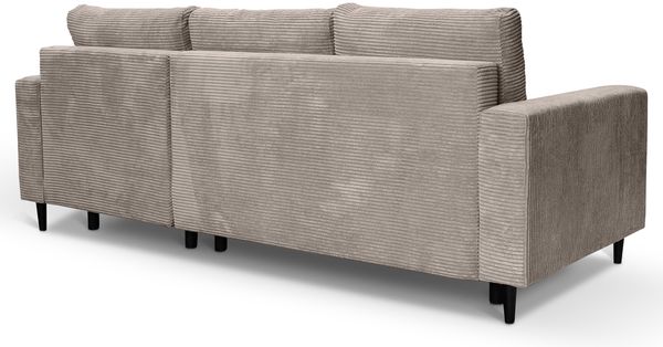 Selsey 'Nalika' Ecksofa mit Schlaffunktion, Kordsamt-Bezug, beige, rechtsseitig, 90 x 230 x 143 cm Bild 6