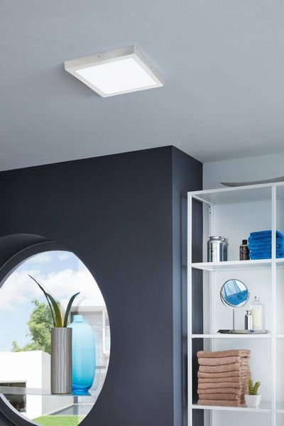 Eglo 97265 LED Aufbauleuchte FUEVA 1 silber weiß L:40cm B:40cm H:3cm 3000K