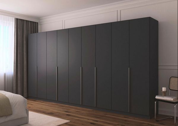 OTTO home Drehtürenschrank Kleiderschrank Schrank Garderobe AGORDO TOPSELLER Schlafzimmer (in zwei Griff-Farben, Breiten 91-405 cm, Dekor- oder Hochglanzfront) durchdachte Innenausstattung, in 8 Breiten und 2 Höhen MADE IN GERMANY