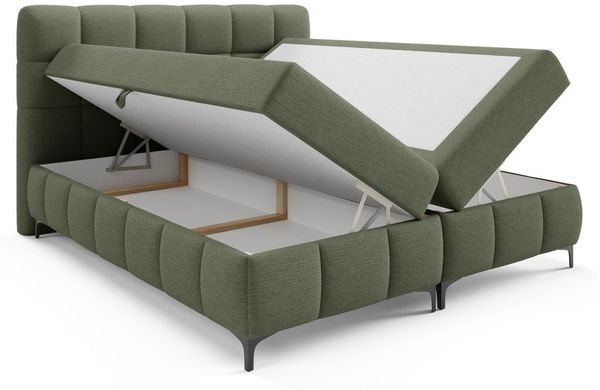 Boxspringbett Schlafzimmerbett SOPHIE 120x200cm Stoff Aragon Olivgrün Bild 3