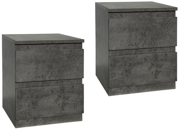 HTI-Living Nachtkommode Nachtkommode 2er Set Beton (Set, 2 St, 2 Nachtkommoden), Nachtschrank Nachttisch