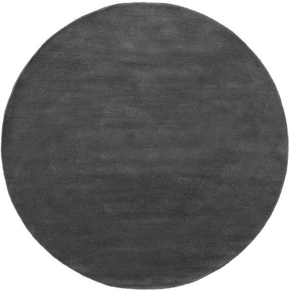 benuta Wollteppich Bent, rund, Höhe: 6 mm, 100% Wolle, handgetuftet, Uni, Natural Living, Wohnzimmer