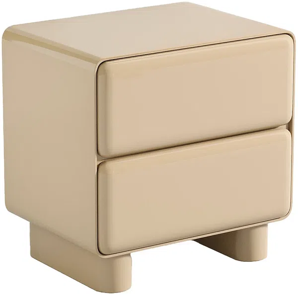 Vente-unique - AUNELA Bedside table Holz, Platte Beige - B 42,5 cm x H 56,5 cm x L 56,5 cm Bild 2