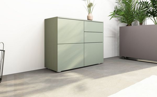 borchardt Möbel Kommode Rova, Sideboard Breite 93 cm, Push-To-Open, verstellbare Einlegeböden, viel Stauraum, Breite 93cm