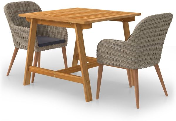 vidaXL 3-tlg. Garten-Essgruppe Braun 3068719