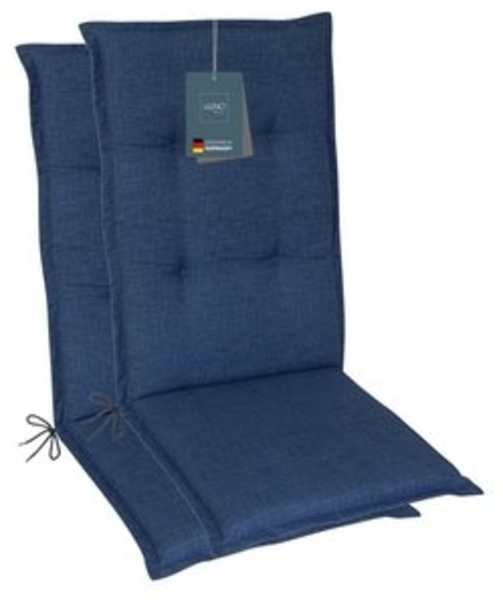LILENO HOME Hochlehnerauflage Gartenstuhl Auflage, bequeme Sitzauflage für Gartenmöbel, Stuhlkissen, (2 St, 2er Set), Polsterauflage Dunkelblau, Sitzpolster für Klappstühle Bild 6