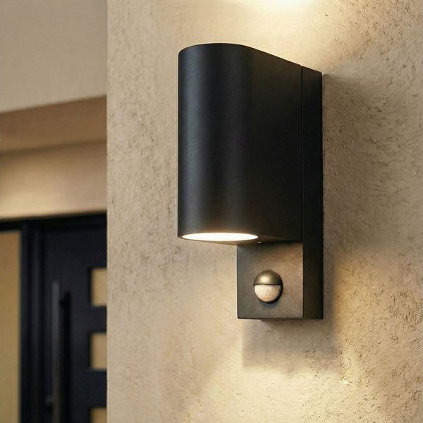 Maxkomfort Außen-Wandleuchte Up & Down Wandlampe mit Bewegungsmelder, Außen & Innen, GU10, ohne Leuchtmittel, Modern, IP44 wetterfest, Bewegungsmelder, exkl. Leuchtmittel