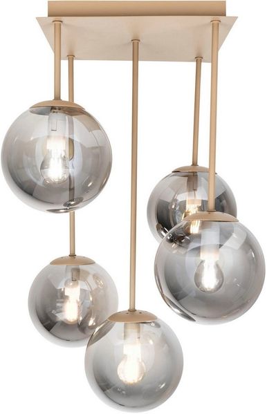 OTTO home Deckenleuchte Nellin, ohne Leuchtmittel, 5 Glaskugeln mit je 1x E14 exkl, quadratisch, beige matt