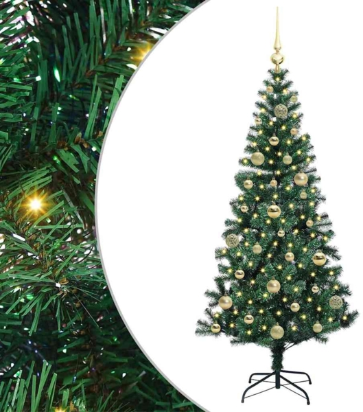 vidaXL Künstlicher vorbeleuchteter Weihnachtsbaum Grün 150 cm 3396753 Bild 1