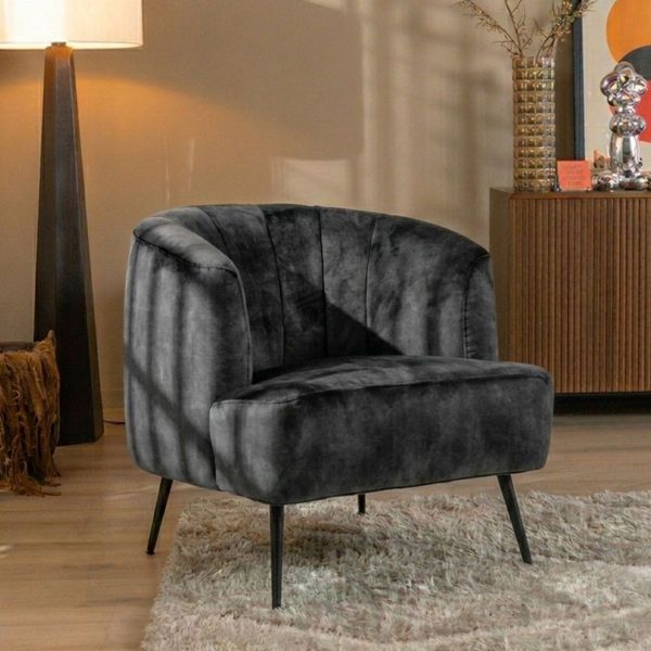 Bronx71 Samt Sessel Billy modern anthrazit
