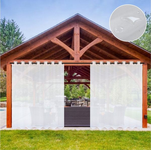 Jibenhome Outdoorvorhang Terrassenvorhang,Transparent Gardinen mit Ösen, (2 St), transparent, Outdoor Voile Vorhang