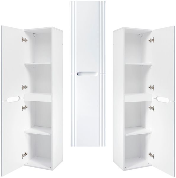 Badmöbel Hochschrank 2-türig FAIRFIELD-56 in weiß, B/H/T: 40/165,5/36 cm