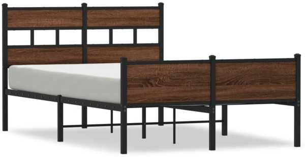vidaXL Bettgestell ohne Matratze Braun Eiche 120x190 cm Holzwerkstoff 4017341
