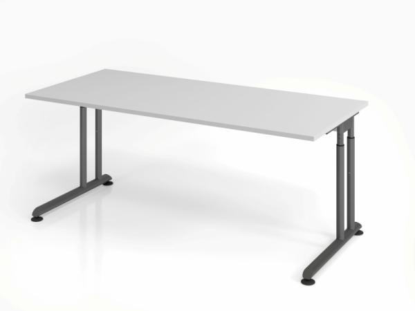 Schreibtisch C-Fuß 180x80cm Grau/Graphit