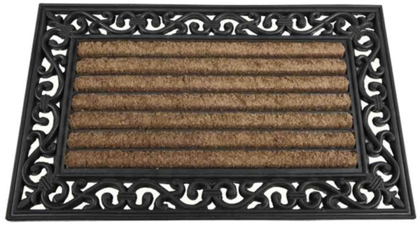 SIENA HOME Gummimatte "Impalla" eckig, 45 x 75 cm Gummi/Kokos schwarz/natur, mit Kokosfaser