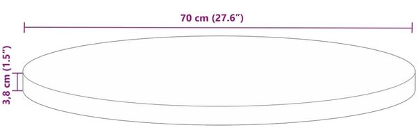 vidaXL Tischplatte Ø 70x3,8 cm Rund Altholz Massiv 370041 Bild 9