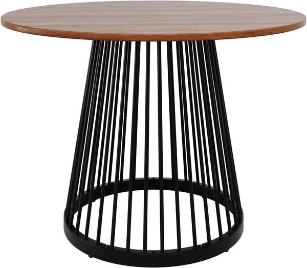 Runder Esstisch (80×80×76cm), Küchentisch,, Runder Kaffeetisch für 4,geeignet für Esszimmer, Wohnzimmer,Tischbeine aus Metall,MDF Walnussfarbener Schreibtisch und schwarze Beine Bild 8
