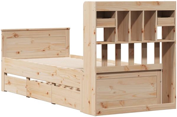 vidaXL Bücherregalbett ohne Matratze 75x190 cm Massivholz Kiefer 3308945 Bild 6
