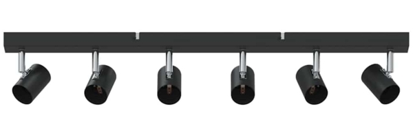 vidaXL Deckenstrahler mit Strahlern Schwarz 73 x 6,5 x 11,5 cm Metall 4108188