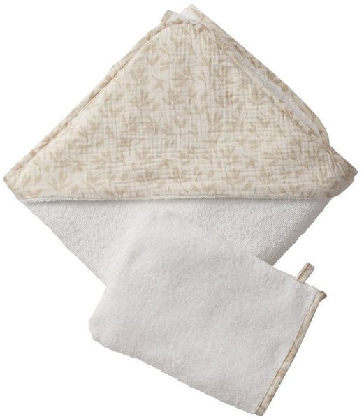 vertbaudet Kapuzenhandtuch Baby Geschenk-Set: Badetuch & Waschhandschuh HYGGE