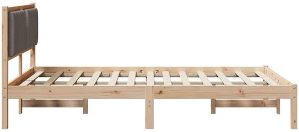 vidaXL Bettgestell mit gepolstertem Kopfteil Taupe 135 x 190 cm 878272 Bild 6