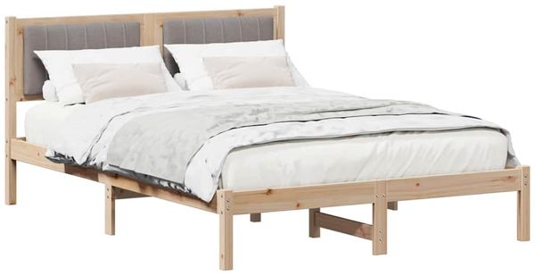vidaXL Bettgestell mit gepolstertem Kopfteil Taupe 135 x 190 cm 878272 Bild 3
