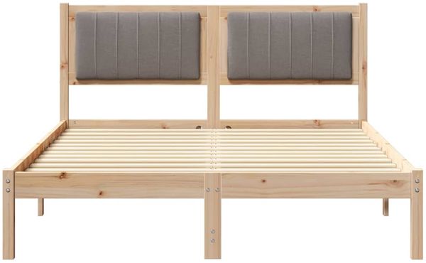 vidaXL Bettgestell mit gepolstertem Kopfteil Taupe 135 x 190 cm 878272 Bild 5