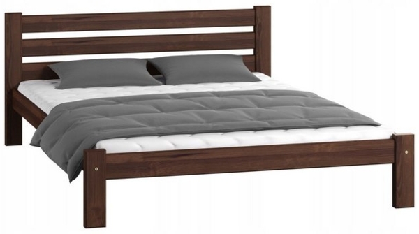 Home Collective Holzbett Einzelbett Massivholz Bett mit Massive Bettbeine & sicherem Lack, 210x172x72 cm, Walnuss Bild 3