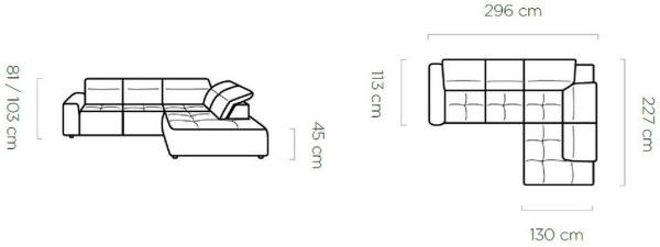 Stylefy Colton L Ecksofa Velours KRONOS Hellgrün Rechts Bild 5
