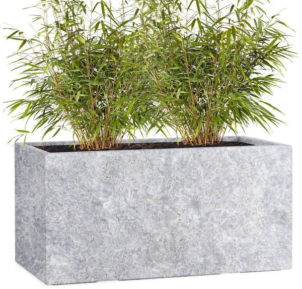 Pflanzwerk® Pflanzkübel TUB Premium Fiberglas Blumenkübel Frostbeständig mit Lotus-Effekt, Fiberglas - Handgefertigt - Rechteckig - Frostbeständig