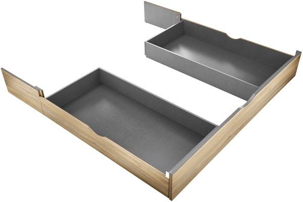 Bettschubkasten >Aschau< für Bett in Mauvella Eiche Dekor / Graphit - 184,2x25x181 (BxHxT)