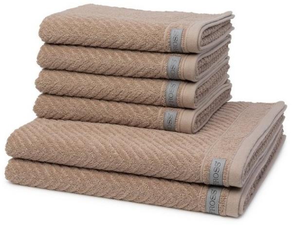 Ross Smart 6 tlg. Frottier-Set - 4 X Handtuch (50 X 100cm), 2 X Duschtuch (70 X 140cm) - 520 g/m2 - Nougat Bild 1